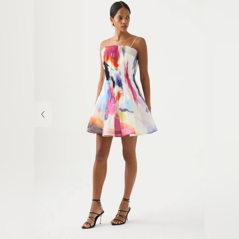 Aje Celestial Pleated Mini Dress